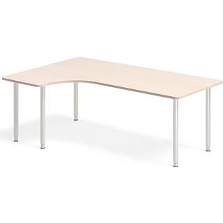 Skrivebord DNA, Birk 2000x1200 mm Venstre I-ben/Alugrå