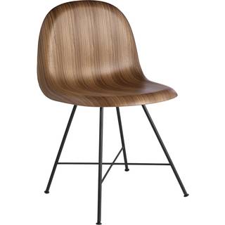 Gubi - 3D Dining Chair Center Base Stol - Ej klädd, Top Walnut - Spisebordsstole - Træ farvet - Metal/Træ