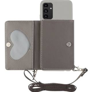 SKALO Samsung A34 5G TPU Cover med Heart Wallet - Grå