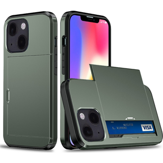 iPhone 13 Mini Håndværker Cover m. Kortholder - Mørkegrøn