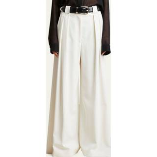 Khaite Rico high-rise wide-leg pants - white - XS