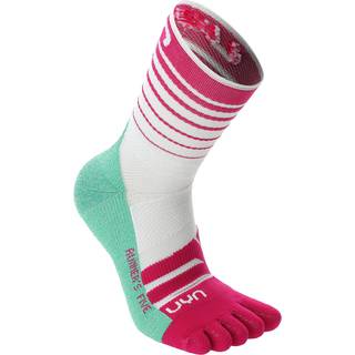 UYN Runner's Five Running Socks Women - White, Green, Size 37 - 38 - white