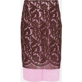 Dries Van Noten Slacy lace midi skirt - pink - XXS