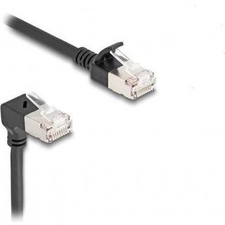 Delock RJ45 netværkskabel Cat.6A, lige/90° vinklet nedad, 3 m – sort
