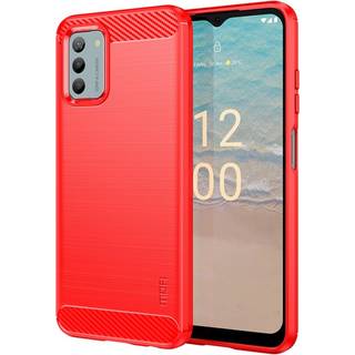 Nokia G42 Brushed Carbon Fiber Bagside Cover - Rød