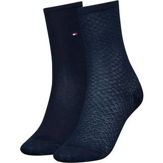 Tommy Hilfiger 2-pak Women Diamond Structure Socks - Navy-2 - Str 35/38