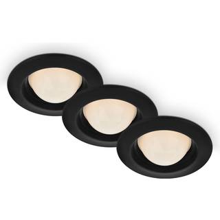 LED-indbygningsspot Carro, 3 stk. 3.000 K, sort