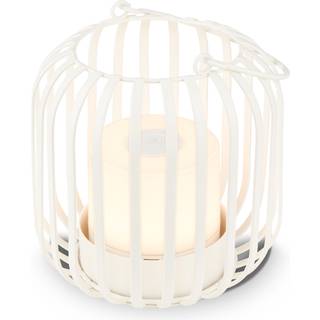 LED-batteri-bordlampe 7279 IP44 metalkurv hvid