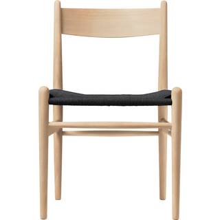 Carl Hansen - CH36, Tvålad Ek, Svartflätat papperssnöre - Spisebordsstole - Hans J. Wegner - Træ farvet - Papir/Træ