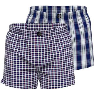 bugatti Herren Boxershorts blau Reine Baumwolle Gemustert