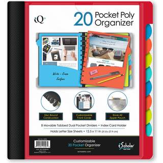 Iscolar 20 lomme -mappe med lynl?s posefarve kan variere (34906)