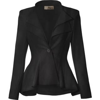 Kvinder dobbelt hak lapel kontor blazer jk43864 1073t sort lille