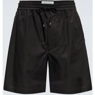 Valentino Logo cotton twill shorts - black - EU 50