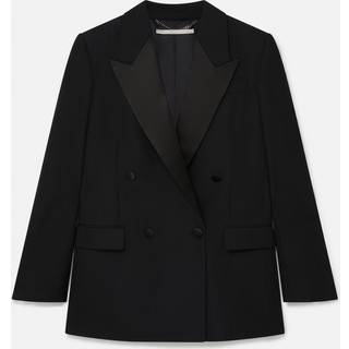 Stella McCartney Double-breasted wool tuxedo jacket - black - XXXS