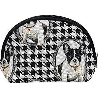 Signare Tapestry Cosmetic Bag Toiletartikler Makeup-taske til kvinder med fransk bulldogdesign (COSM-FREN)