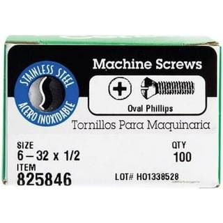 Hillman Group 825846 Rustfrit st?l Oval hoved Phillips Machine Skrue 6-32-tommer x 1/2-tommer 100-pakker 0,5 tommer Ingen farve