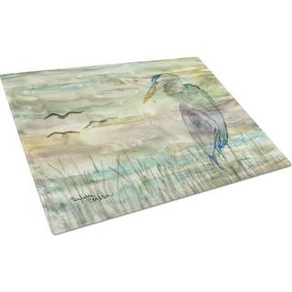 Caroline's Treasures SC2019LCB Blue Heron Sunset Glass Cutting Board Stor dekorativt tempereret glas k?kkensk?ring og serveringsplade stor st?rre