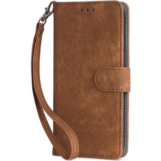 Honor 70 Lite Læder Flip Cover m. Pung & Strop - Brun