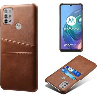 SKALO Moto G20/G30 PU-læder Kortholder Cover - Brun