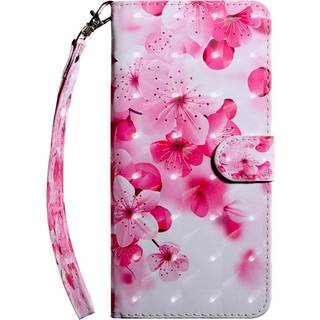 Honor Magic5 Lite Light Spot Læder Flip Cover - Lyserøde Blomster