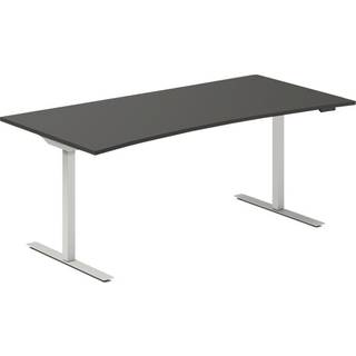Hæve-sænkebord DNA, Antracit 1800x800mm Bue 2-ben/Alugå
