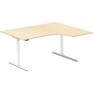 Hæve-sænkebord DNA, Birk 1600x1200 mm Højre 2-ben/Hvid