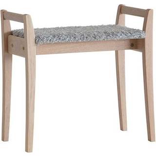 Oscarssons Möbel, Meja Stool Hvidolieret eg/fåreskindslook Lysegrå