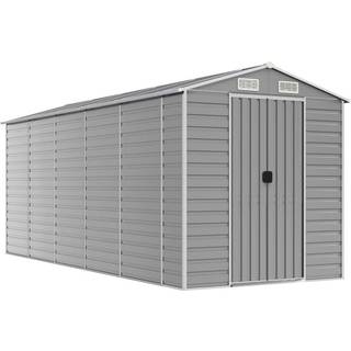 Haveskur Galvaniseret Stål - Lysegrå / 191 x 470 x 198 cm