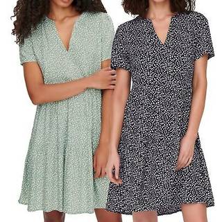 Only - Grøn - Onlzally Life S/S Thea Dress Noos P - Grøn - X-Small