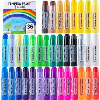 Joyin 36 Farver Assorterede vaskbare Tempera Paint Sticks Hurtigtørring og ingen rodmalingspinde til kunst og håndværk Projekt kunst påske gaver