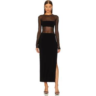 Norma Kamali Dash mesh and jersey maxi dress - black - L