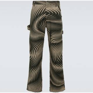 Dries Van Noten Cotton and linen wide-leg pants - multicoloured - 32