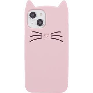 iPhone 13 Silikone Cover m. 3D Kat - Lyserød