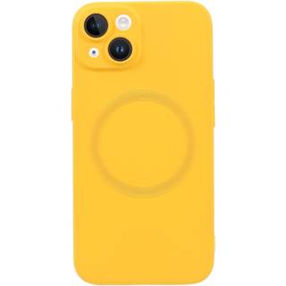 iPhone 13 Silikone Cover m. Kamerabeskytter - MagSafe Kompatibel - Gul
