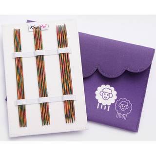 KnitPro SYMFONIE Strømpepindesæt 15 cm (5 str. 2.00-4.00mm) Sættet indeholder følgende 5 størrelser: 5 stk pinde i 5 str.: 2.00-4.00 mm.