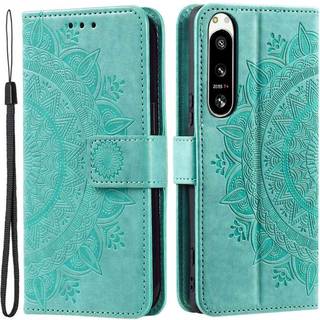 SKALO Sony Xperia 5 IV 5G Mandala Flip Cover - Turkis