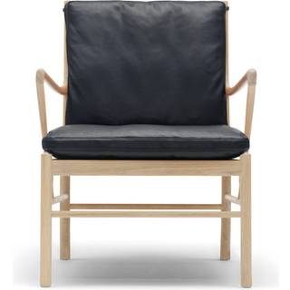 Carl Hansen - OW149 - Colonial Chair, Tvålad Ek, Lädergrupp C Sif - 98 - Lænestole - Ole Wanscher - Sort - Læder/Træ