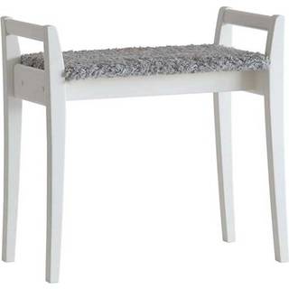 Oscarssons Möbel, Meja Stool Hvidlakeret birk/fåreskindslook Lysegrå