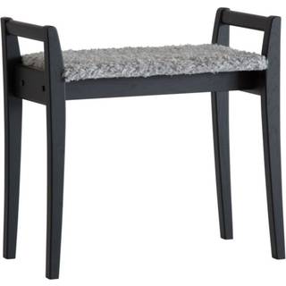 Oscarssons Möbel, Meja Stool Sortbejdset eg/fåreskindslook Lysegrå