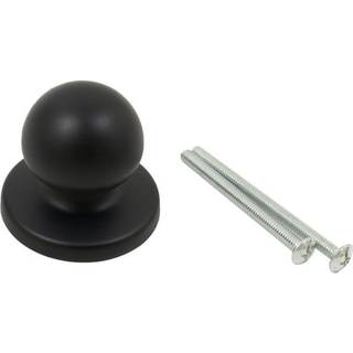 Stone Harbour Hardware Die-Cast Round Bi-Fold Door Knob 1-1/4 inches med 1-3/4 """" Bagplade Matte sort