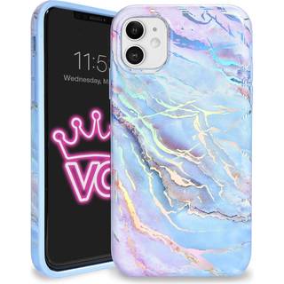 Velvet Caviar kompatibel med iPhone 11 Case Marble for Women & Girls - Cute Protective Phone Sages (Pink Irisent Holographic Blue)