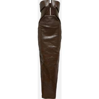Rick Owens Strapless coated denim gown - brown - XXS