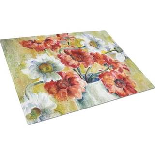 Caroline's Treasures GFGO0028LCB Blomster af Fiona Goldbacher Glass Cutting Board Stor dekorativt tempereret glas Køkkenskæring og serveringsplad