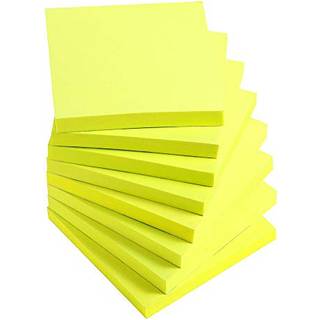 VanPad Sticky Notes 3x3 inches Bright Yellow Self-Stick Pads Let at sende til hjemmekontor Notebook 8 puder/pakke