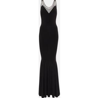 Norma Kamali Mesh-trimmed racerback gown - black - L