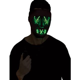 Leuchtende LED Maske Grün - Schwarz