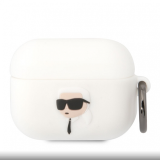 Karl Lagerfeld AirPods Pro silikon cover Karl's Head 3D - Hvid