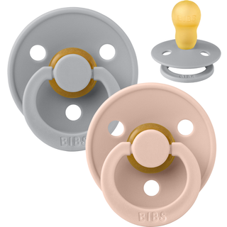 BIBS Rund Colour Sut - 2-Pak - Str. 3 - Naturgummi - Cloud/Blush