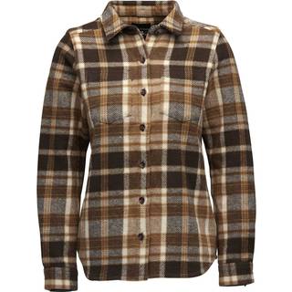 Black Diamond Women's Project Heavy Flannel Bark Brown-Off White Plaid, S