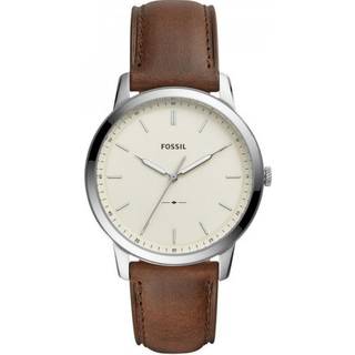 Fossil armbåndsur THE MINIMALIST med brun rem og cremehvid skive